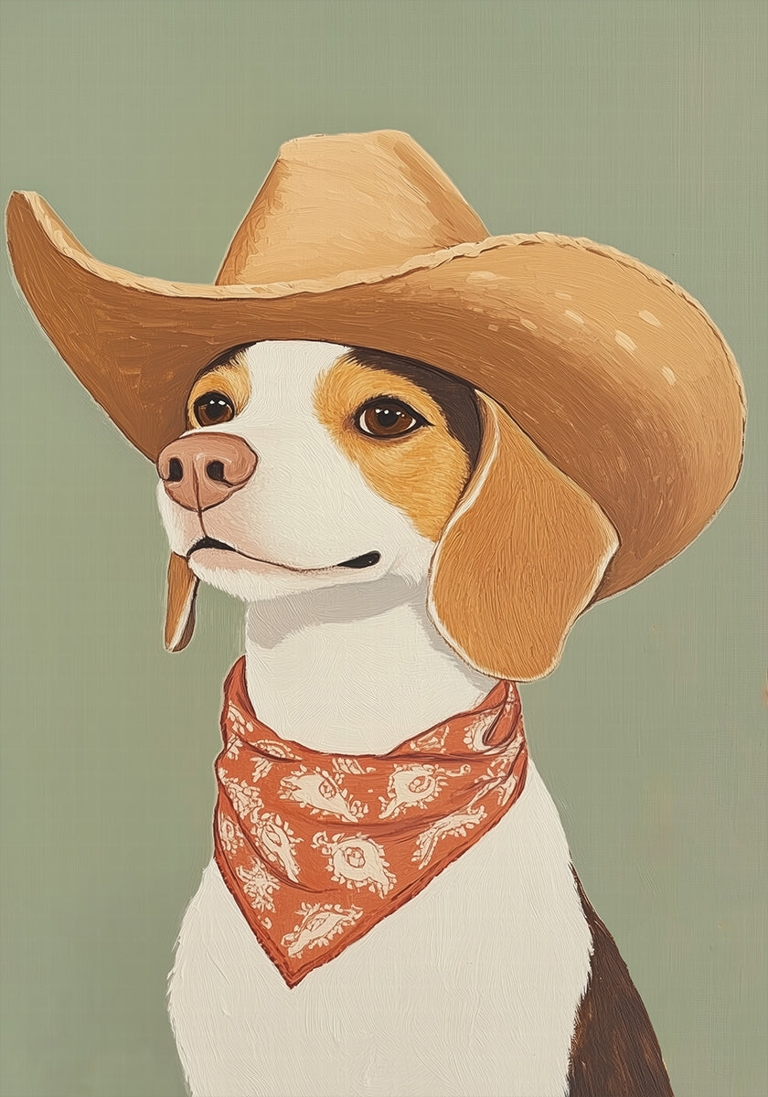 Plakát Cowboy Beagle Dog