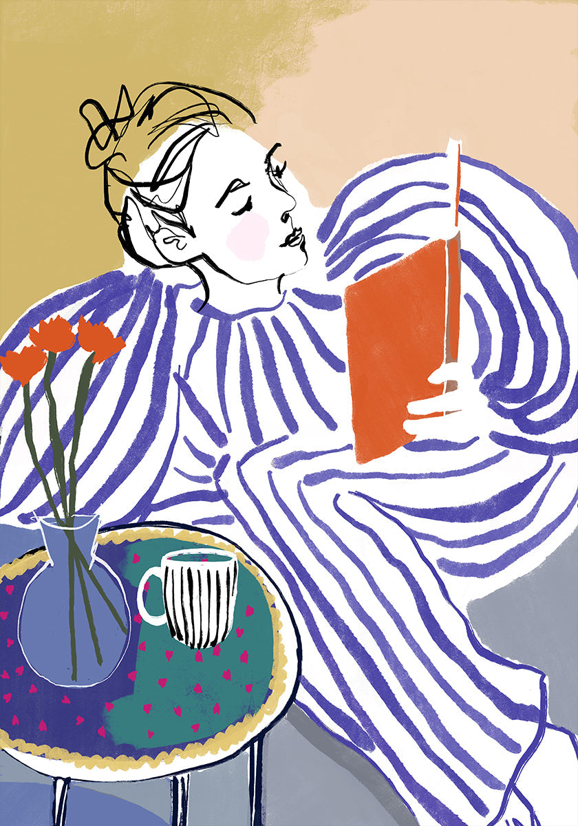 Útulný čtenářský koutek plakát