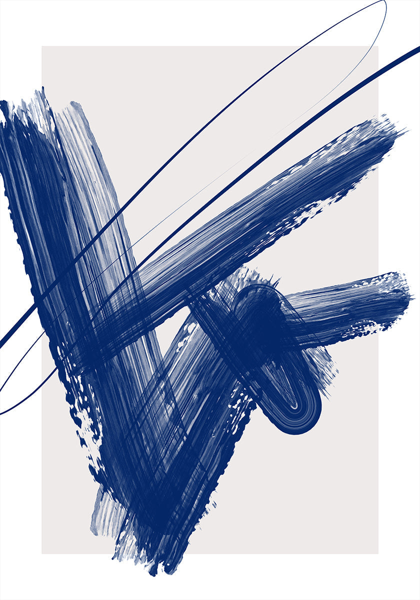 Odvážné modré tahy štětcem plakát