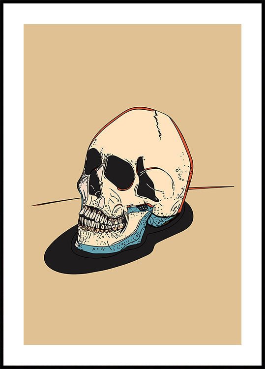 Lebka Ilustrace Na Béžové Pozadí Plakátu