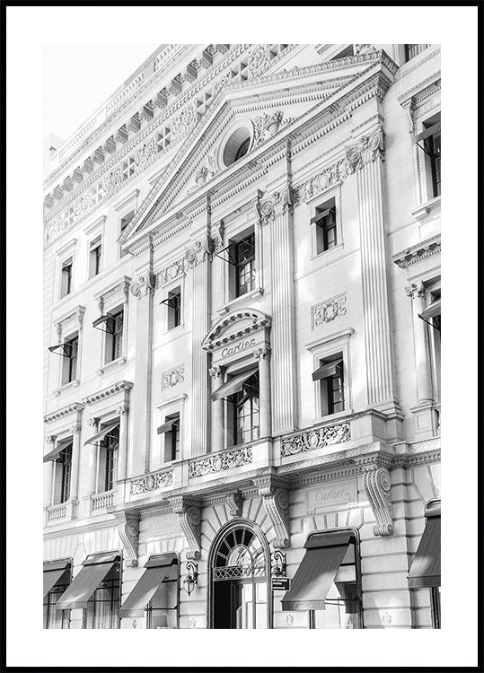 Černobílý plakát Cartier New York Boutique