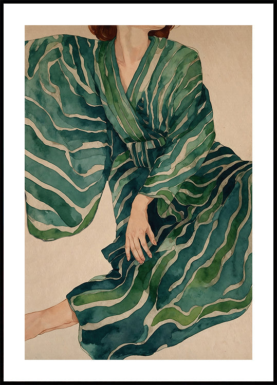 Zelené kimono Flow