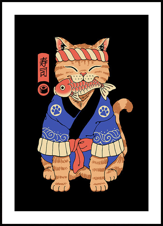 Plakát Sushi Meowster