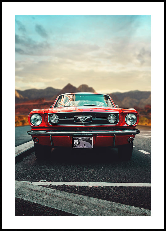 Vintage auto láska plakát