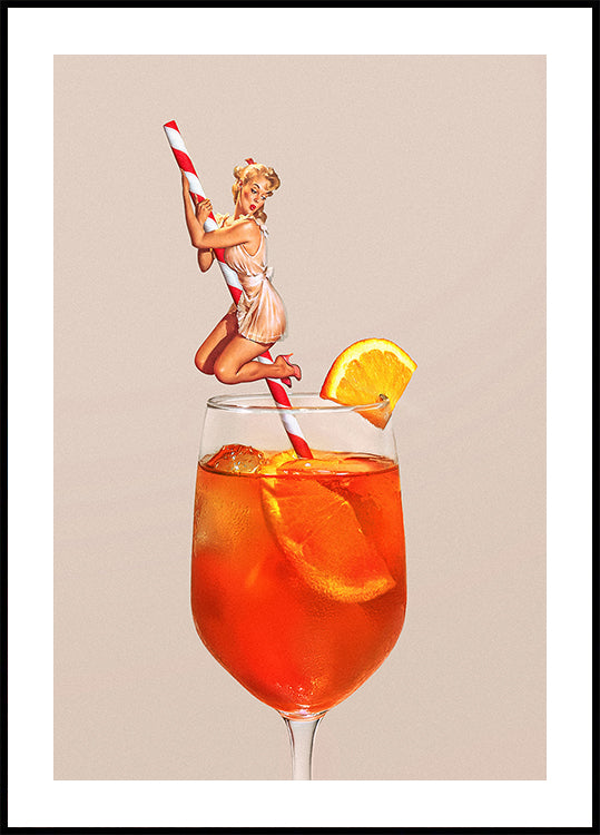 Retro Spritz koktejl plakát