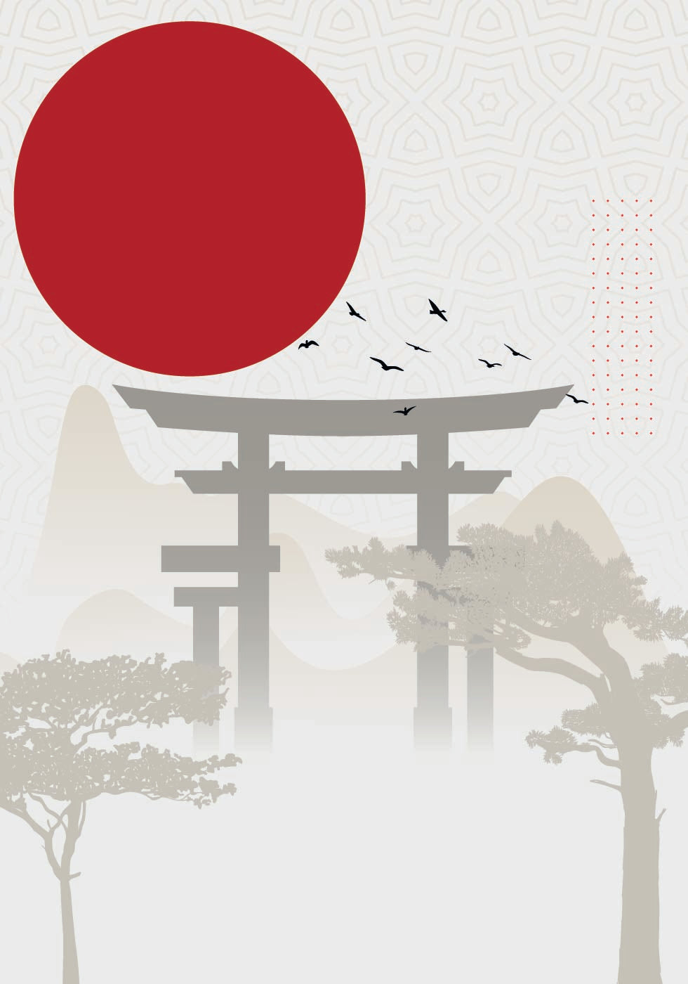 Plakát Red Sun Torii