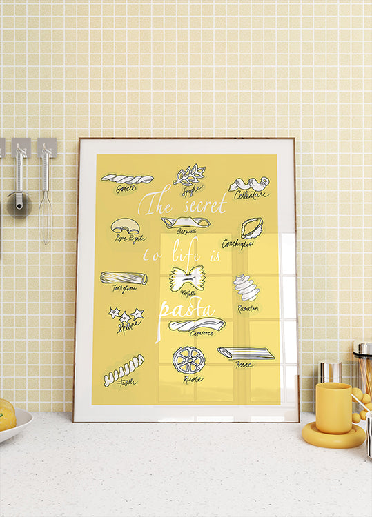 Tajemství života je těstovinový plakát