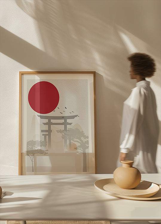 Plakát Red Sun Torii