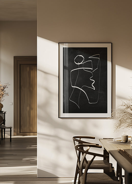 Abstraktní čárová grafika 6 2 plakát