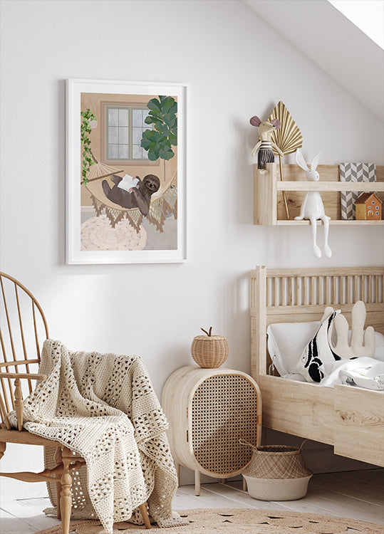 Plakát Líný lenochod v houpací síti