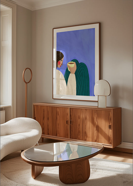 Popíjení kávy plakát