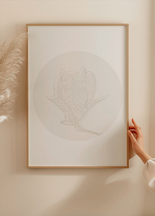Magnolia Elegance, Botanický čárový plakát