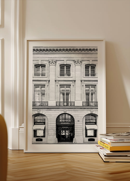 Černobílý plakát Chanel Paris Boutique