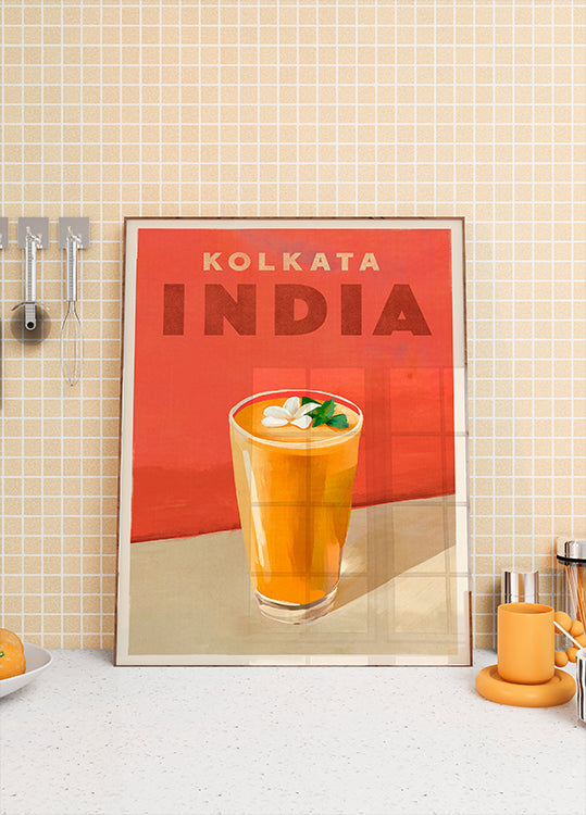 Cestovní plakát koktejl Kalkata Indie