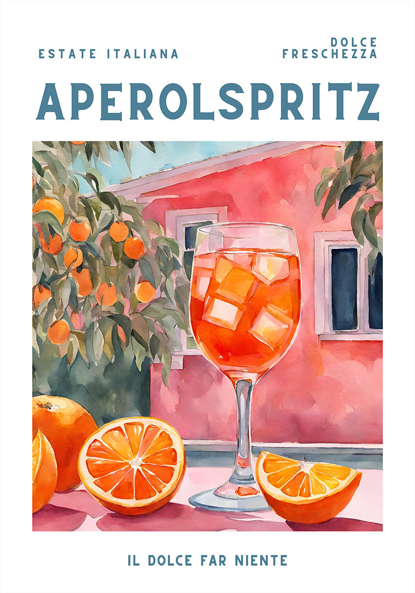Aperol Spritz, Aquarell, Fresh Plakát