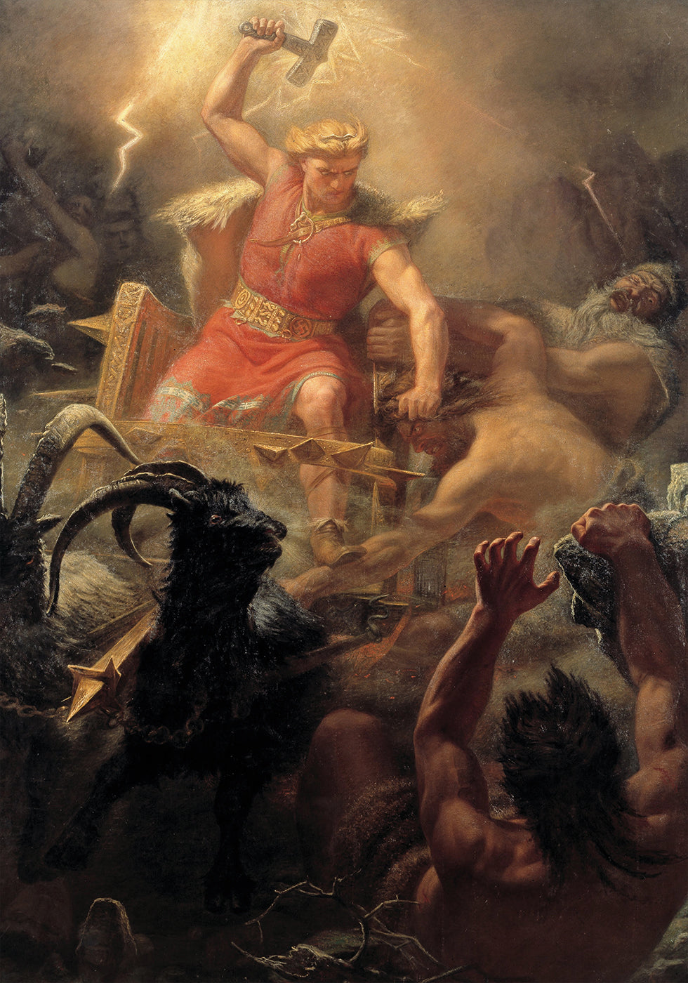 Thor's Fight with the Giants by Mårten Eskil Winge Plakat - Posterbox.dk