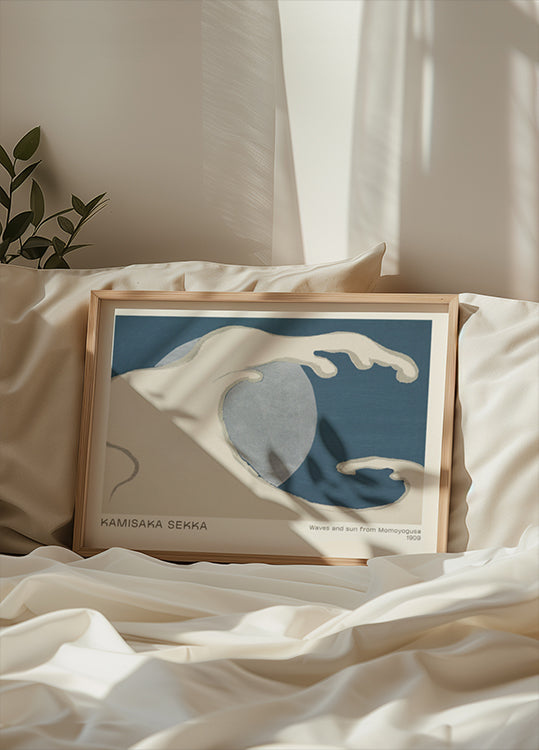 Waves and Sun from Momoyogusa, 1909, Kamisaka Sekka Plakat - Posterbox.dk