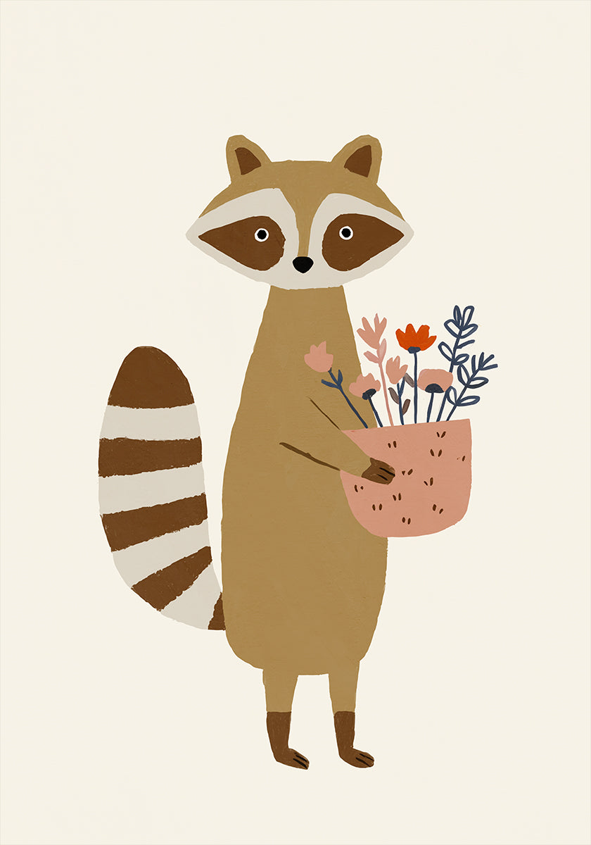 Raccoonwithflowers (NEW) - Posterbox