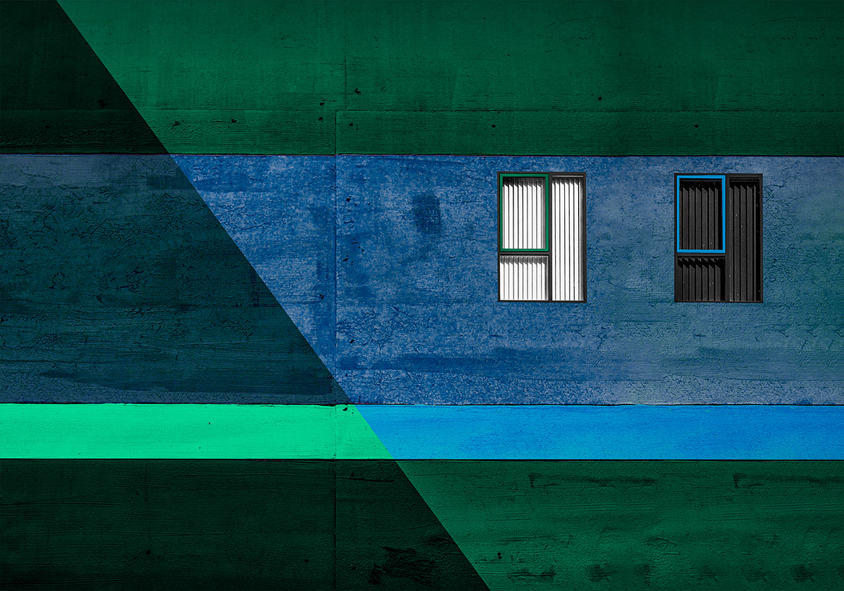 Žaluzie v černobílém plakátu