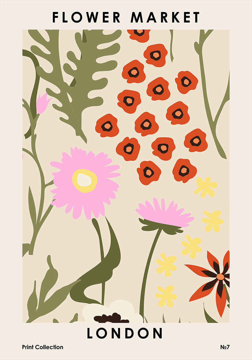 Květinový trh Londýn plakát