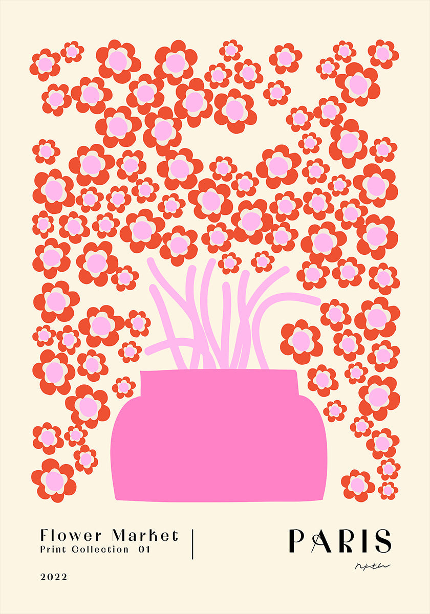 Květinový trh. Paříž plakát