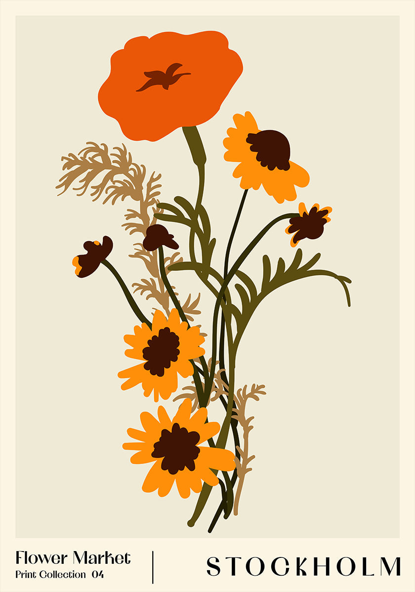 Květinový trh. Stockholm plakát