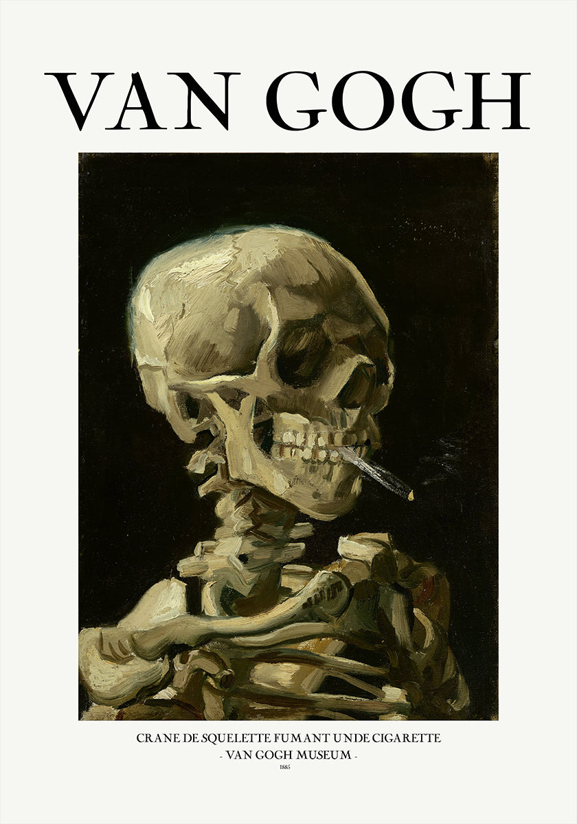 Plakát Hlava kostry s hořící cigaretou