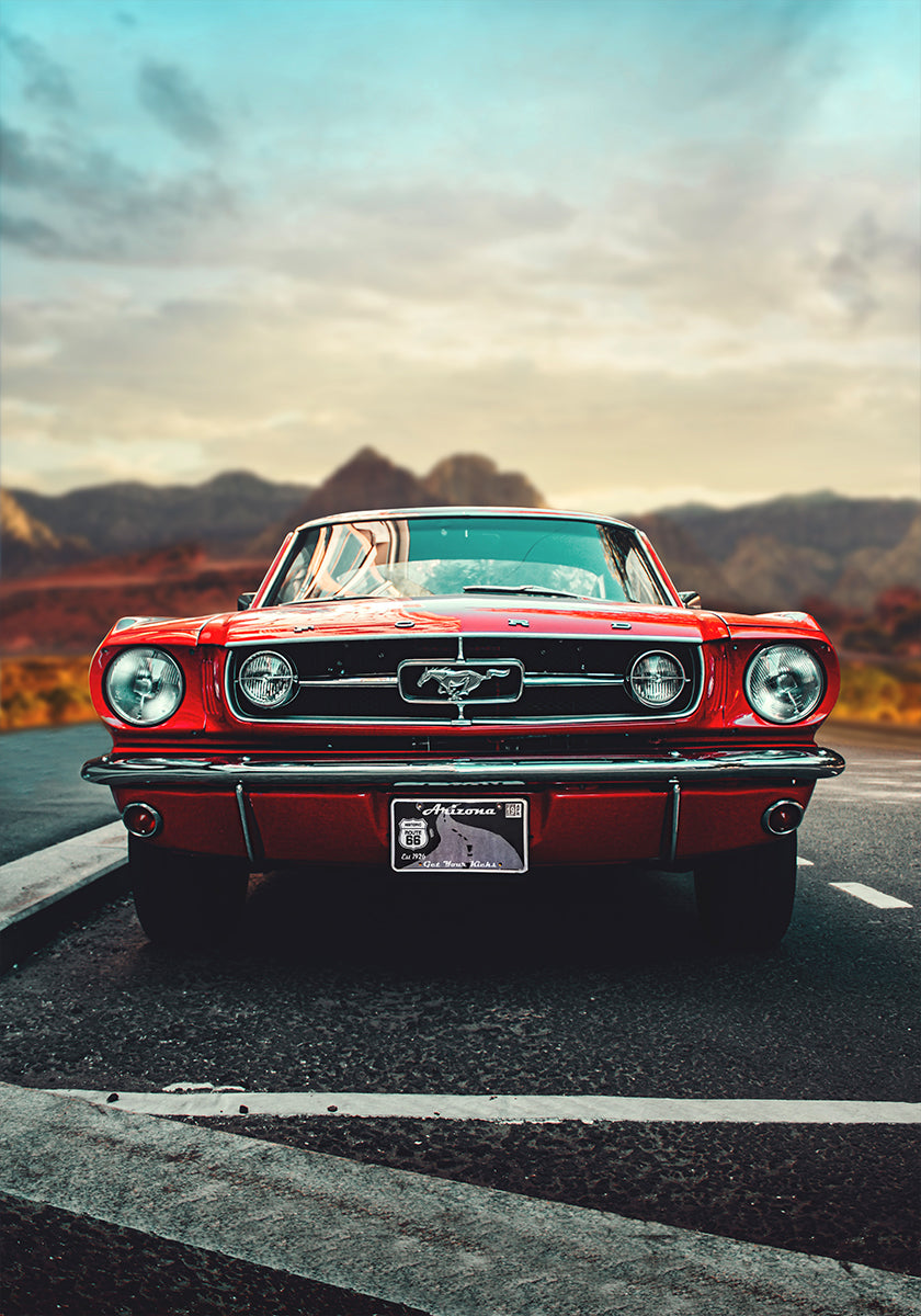 Vintage auto láska plakát