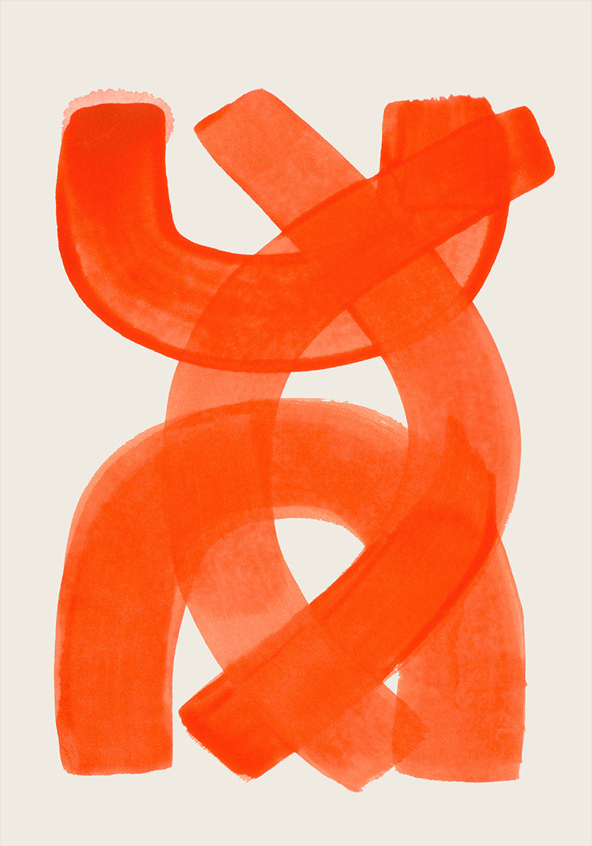 Plakát Orange Strokes