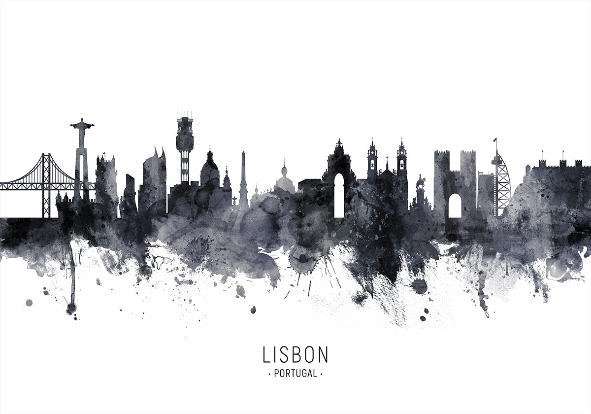 Lisbon Portugal Skyline Plakat