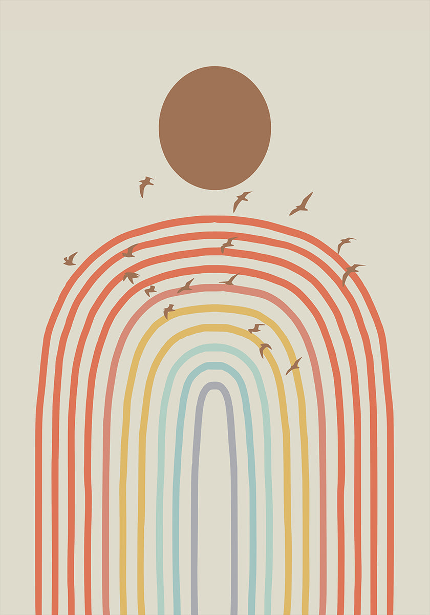 Stylizovaná duha s vrstveným pastelem (NOVINKA)