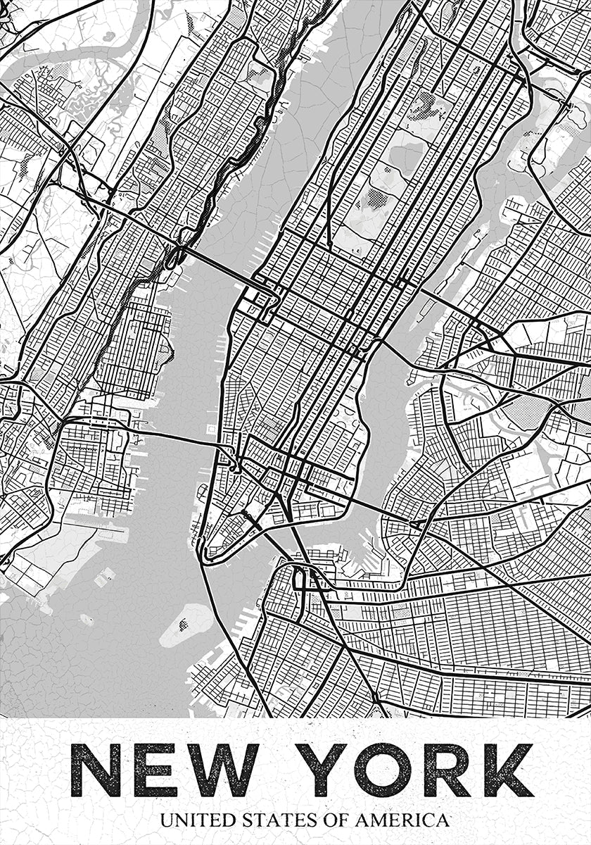 New York bílý plakát