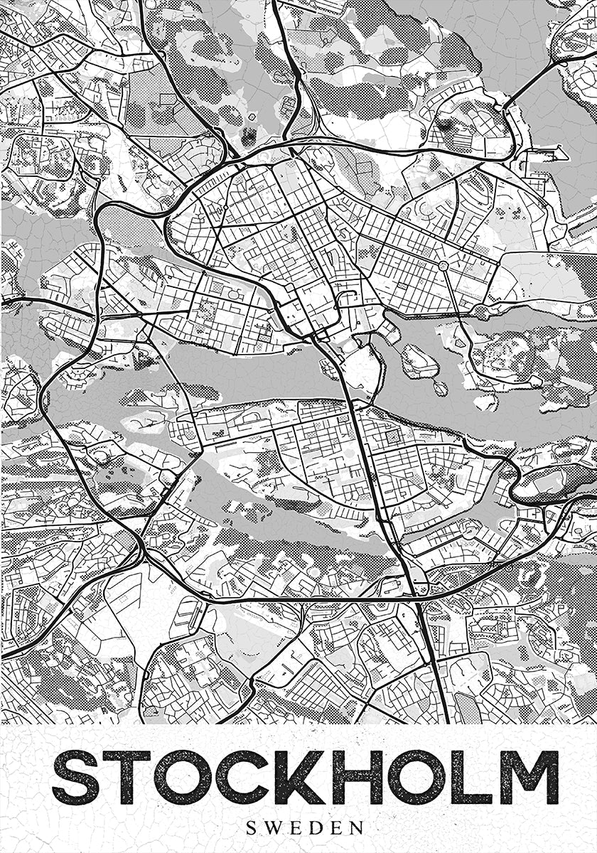 Stockholm bílý plakát