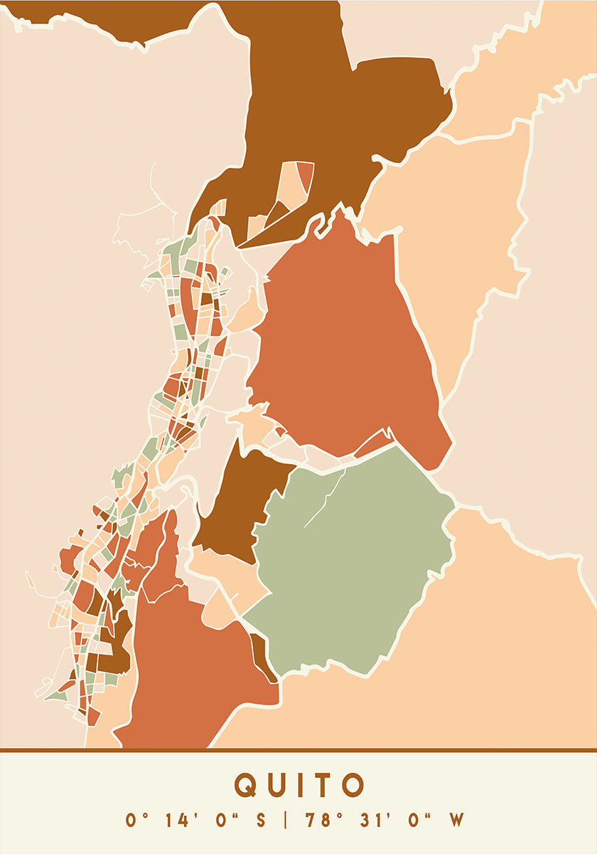 Plakát Black Maps Earth Tones 70