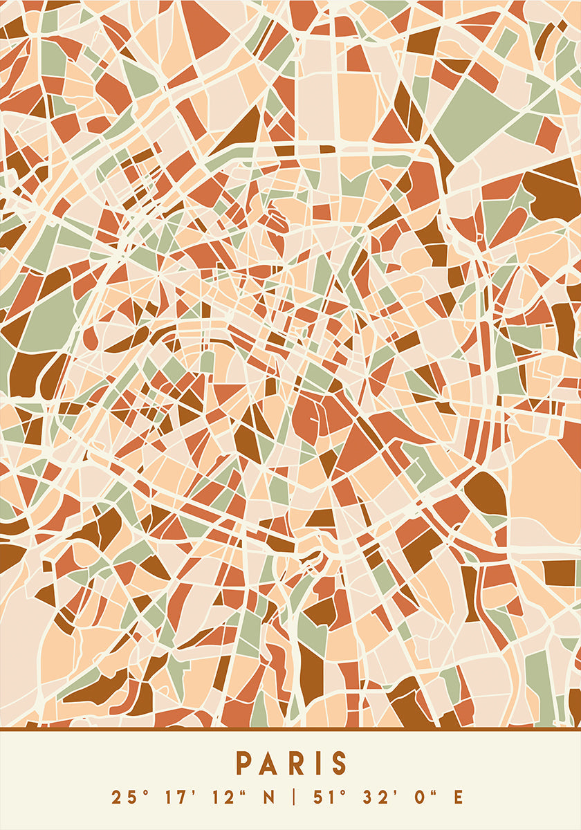 Black Maps Earth Tones 64 Plakát