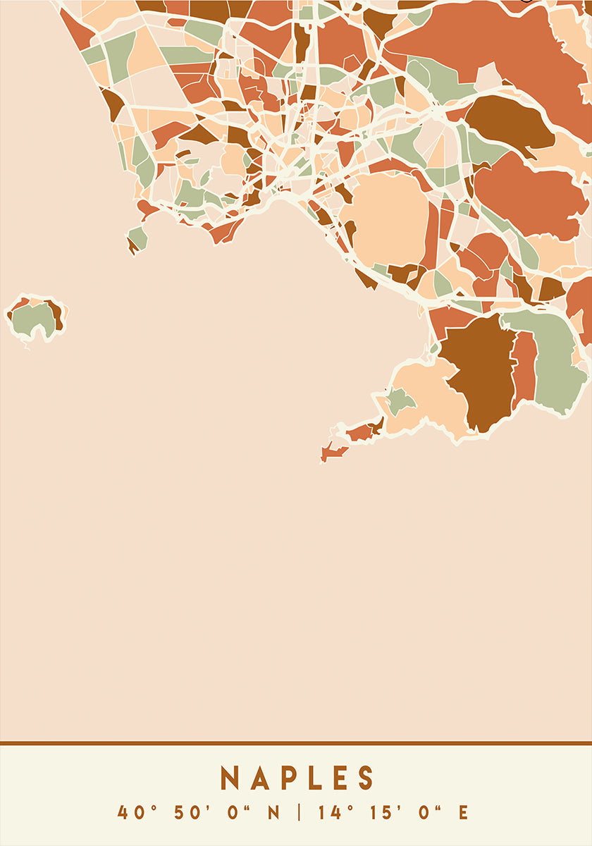 Plakát Black Maps Earth Tones 58