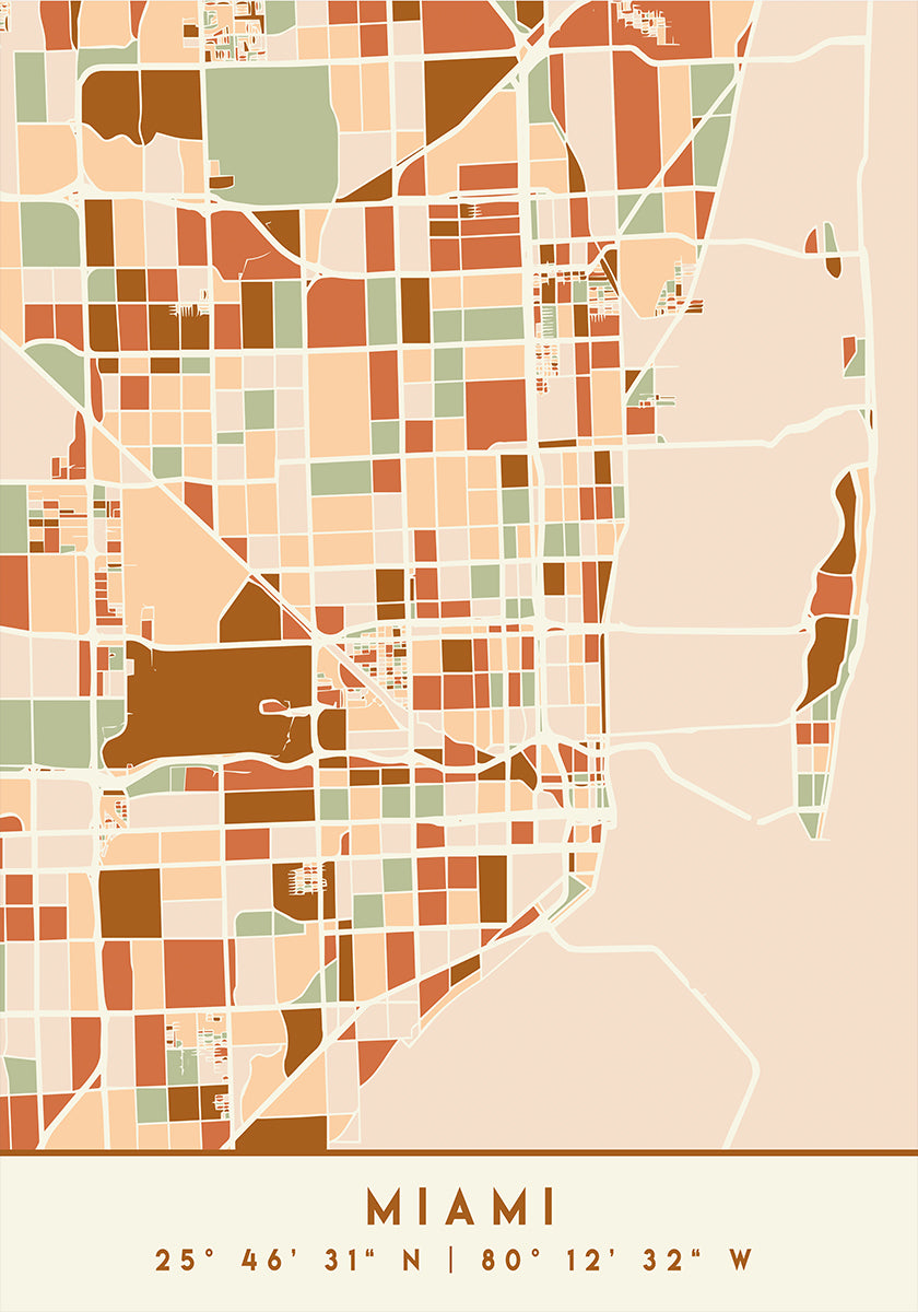 Plakát Black Maps Earth Tones 53