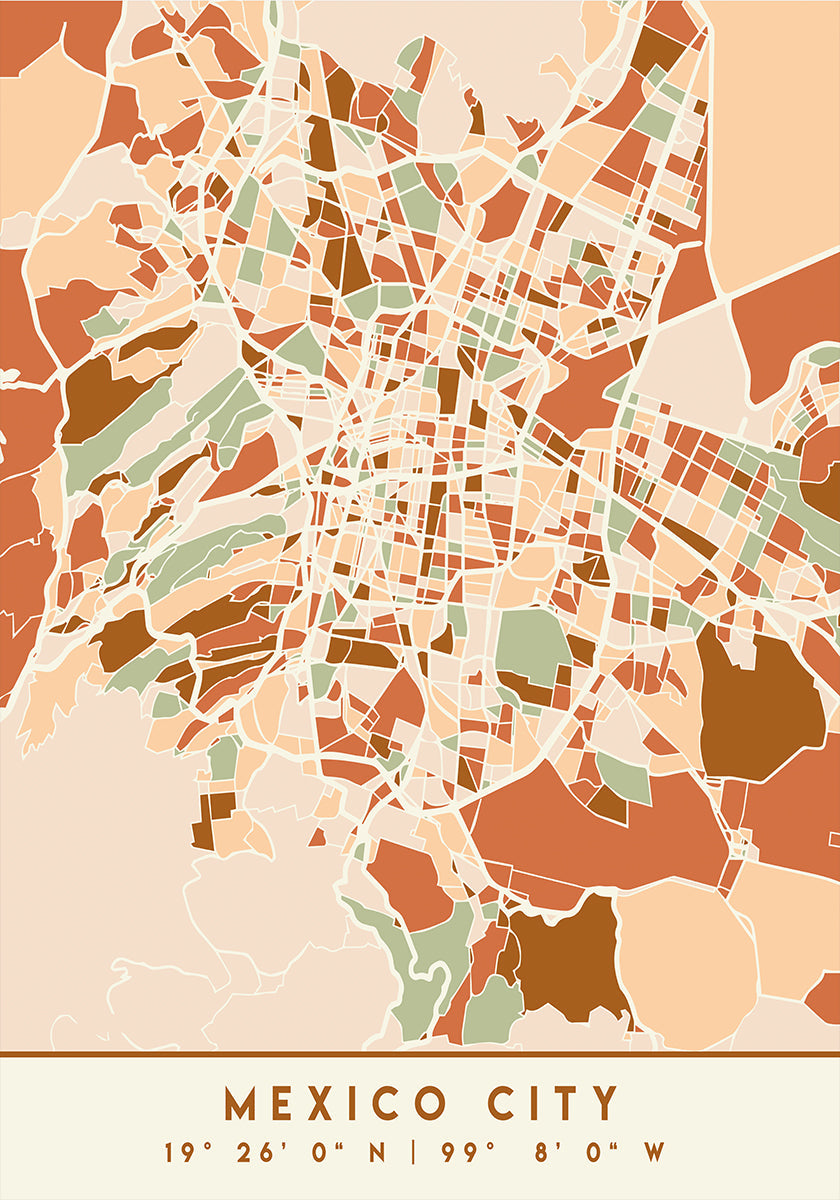 Black Maps Earth Tones 52 Plakat