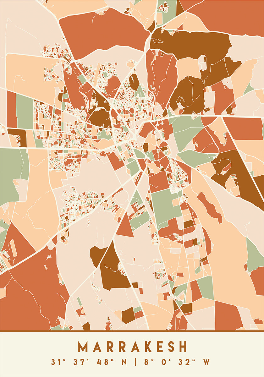 Plakát Black Maps Earth Tones 47