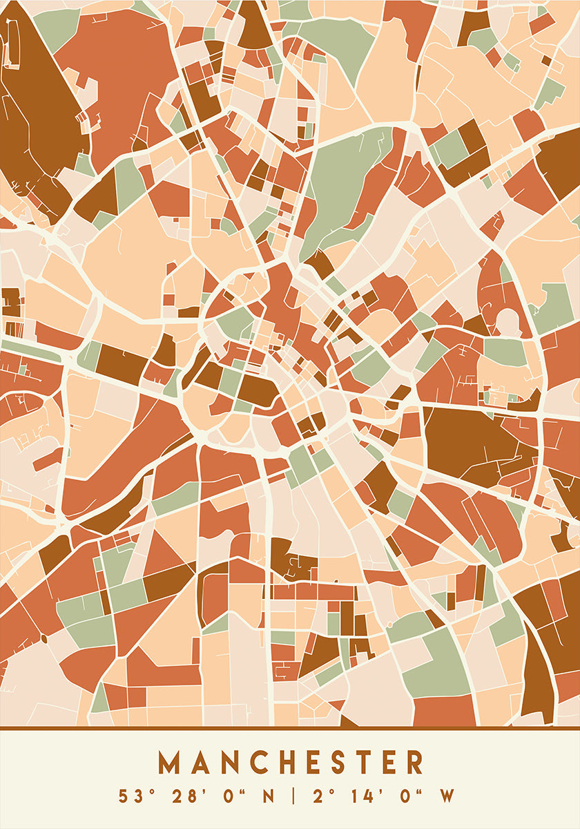 Black Maps Earth Tones 45 Plakát