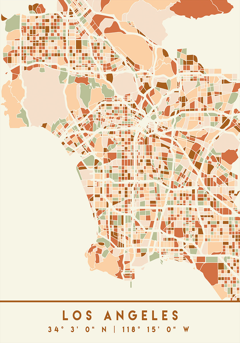 Plakát Black Maps Earth Tones 42