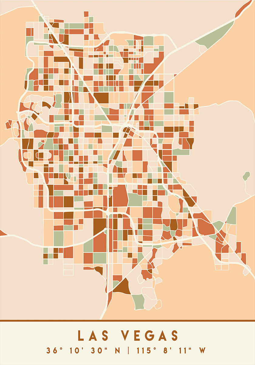 Plakát Black Maps Earth Tones 38