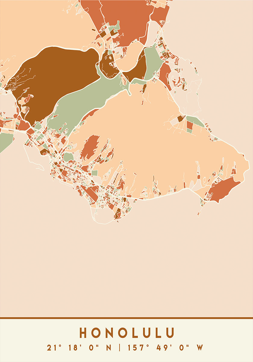 Black Maps Earth Tones 33 Plakát