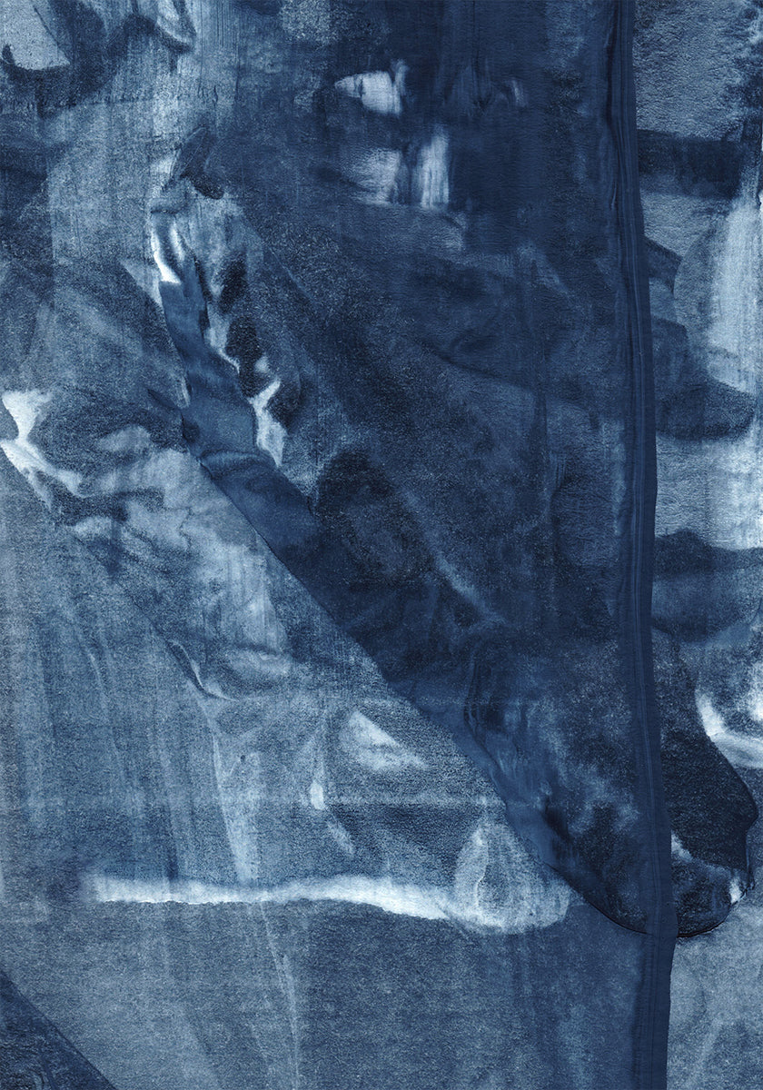 Modrá textura tekoucí vertikální čáry plakát