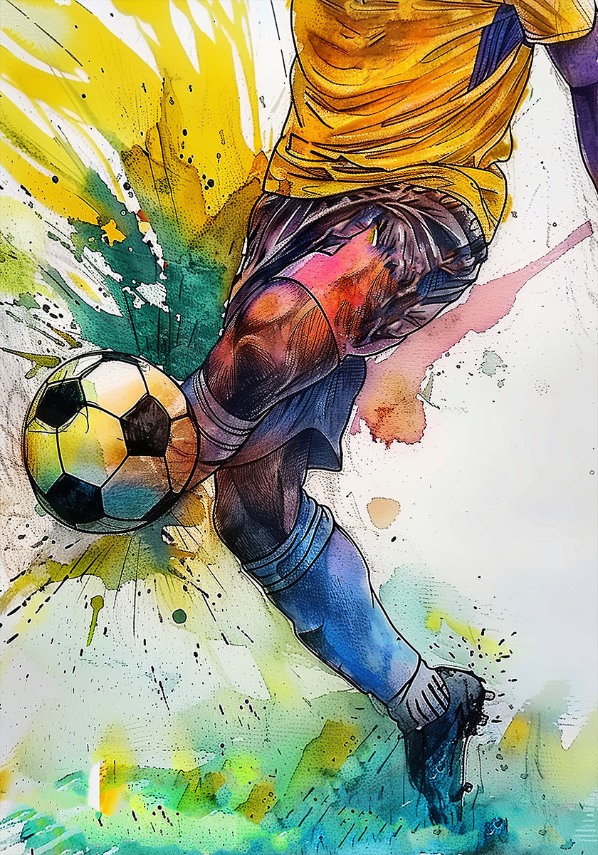 Sport akvarel fotbalista (3)