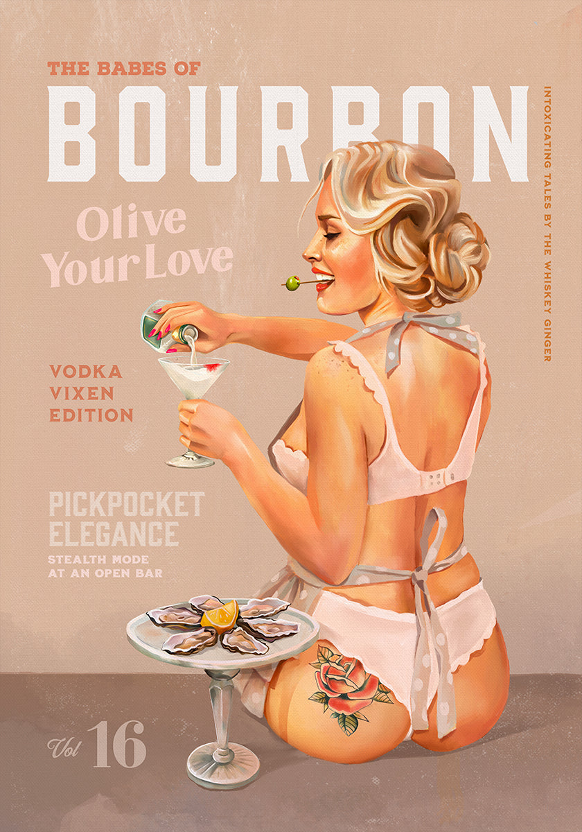 Bourbon Babe Vol 16 Vintage vodka Martini Pin Up Girl plakát