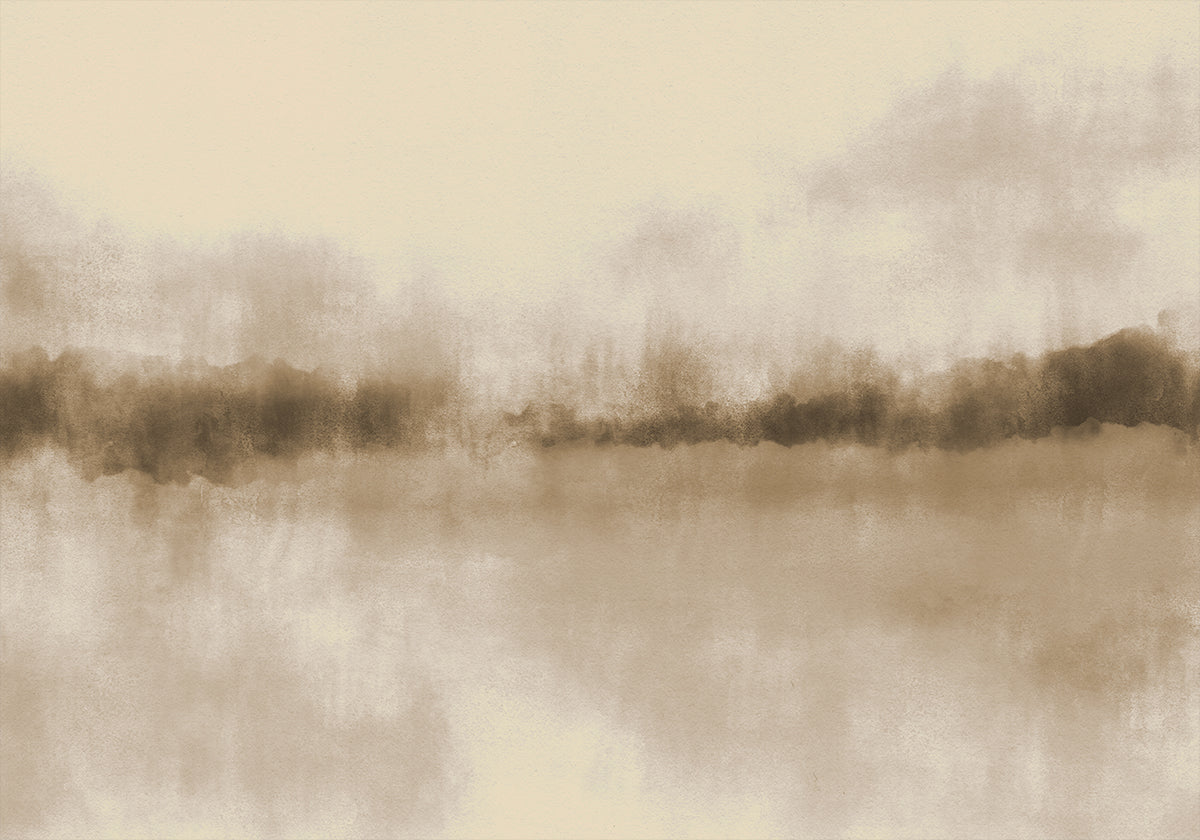 Abstraktní krajina v neutrálních hnědých plakát