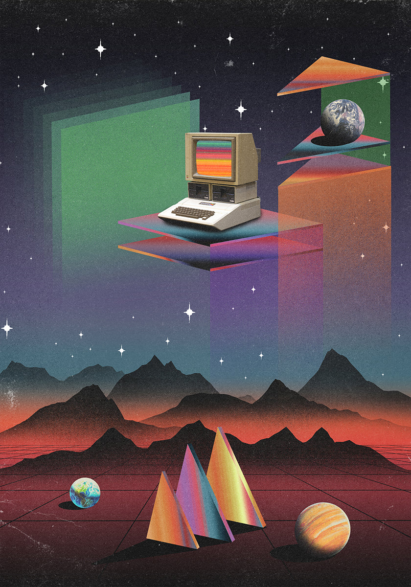 CRT počítač z 80. let
