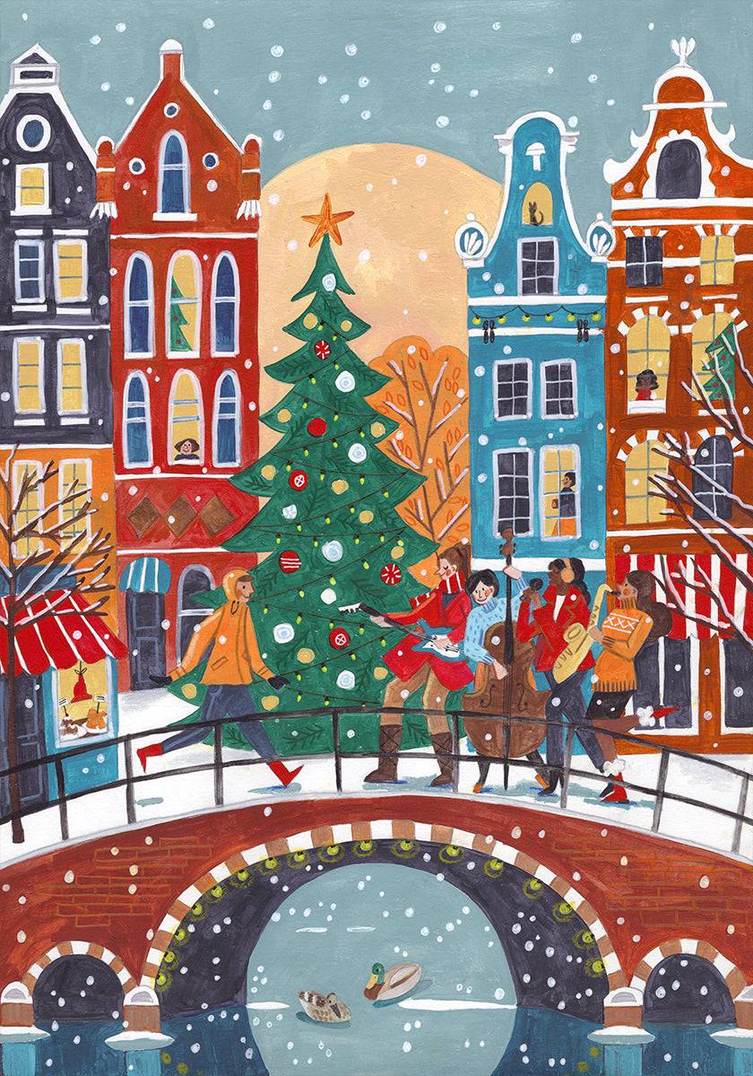 Plakát sněžení v Amsterdamu