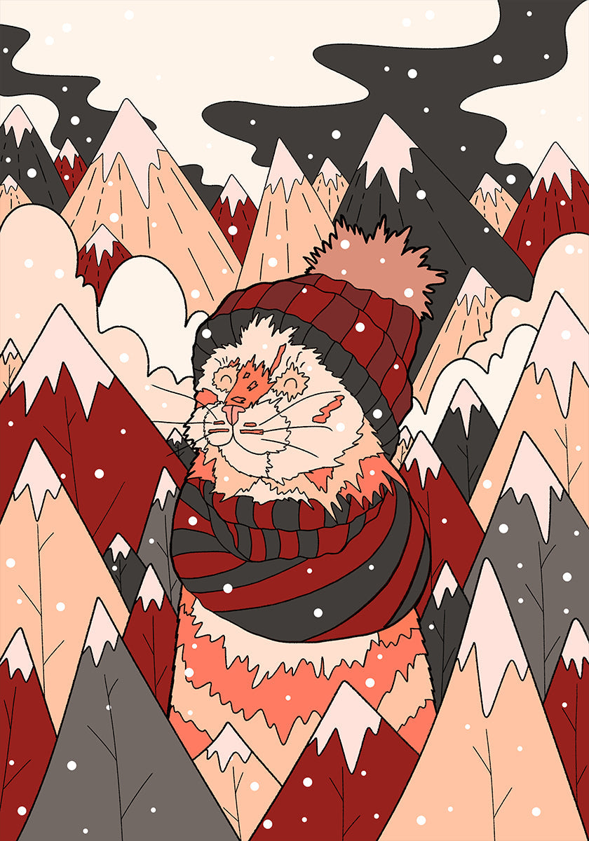 Plakát útulné zimní kočky